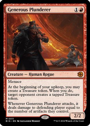 Generous Plunderer (PPOTJ-011) [Promo Pack: Outlaws of Thunder Junction] Foil MTG Single Wizards of the Coast