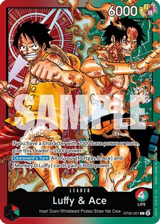 Luffy & Ace (ST30-001) [Starter Deck EX: Luffy & Ace] Foil One Piece Single Bandai