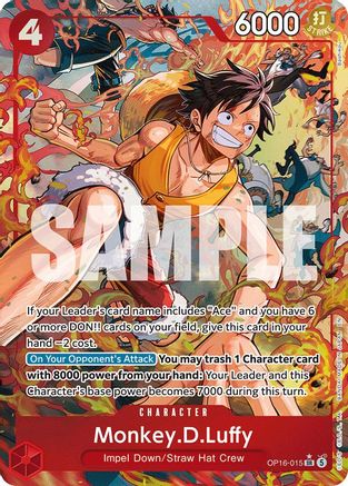 Monkey.D.Luffy (Alternate Art) (OP16-015) [The Time of Battle] Foil One Piece Single Bandai