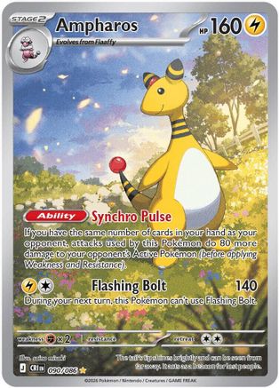 Ampharos - 090/086 Holofoil [ME04 Chaos Rising] Pokemon Single Pokémon