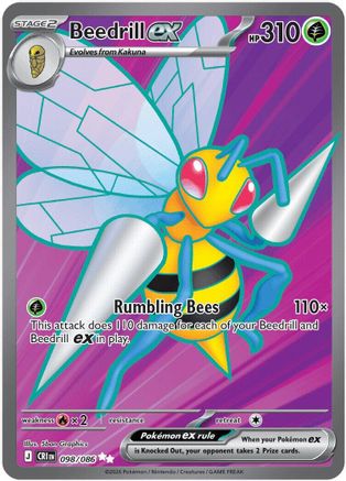 Beedrill ex - 098/086 Holofoil [ME04 Chaos Rising] Pokemon Single Pokémon