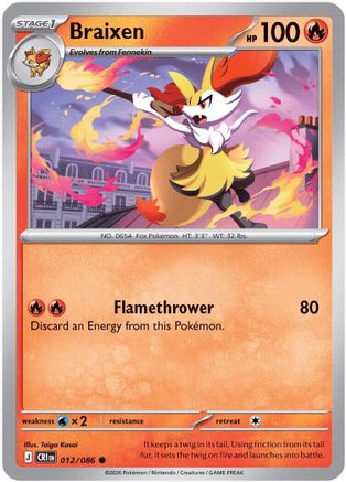 Braixen (12) Reverse Holofoil [ME04 Chaos Rising] Pokemon Single Pokémon