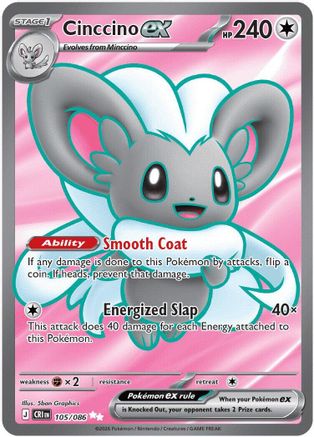 Cinccino ex - 105/086 Holofoil [ME04 Chaos Rising] Pokemon Single Pokémon