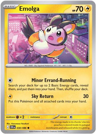 Emolga (30) Reverse Holofoil [ME04 Chaos Rising] Pokemon Single Pokémon