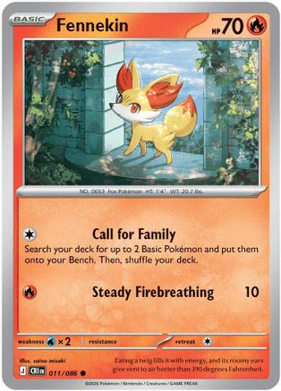 Fennekin (11) Reverse Holofoil [ME04 Chaos Rising] Pokemon Single Pokémon