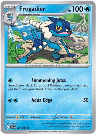 Frogadier - 021/086 Reverse Holofoil [ME04 Chaos Rising] Pokemon Single Pokémon