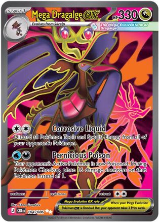 Mega Dragalge ex - 104/086 Holofoil [ME04 Chaos Rising] Pokemon Single Pokémon