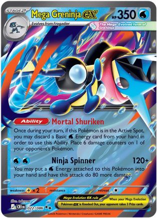 Mega Greninja ex - 022/086 Holofoil [ME04 Chaos Rising] Pokemon Single Pokémon