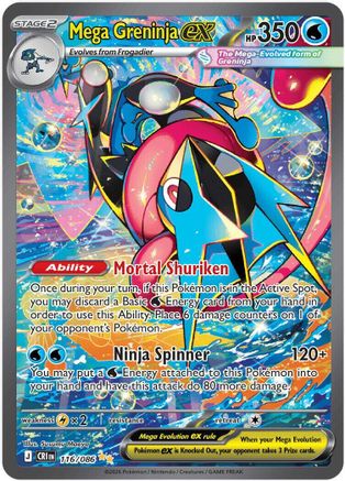 Mega Greninja ex - 116/086 Holofoil [ME04 Chaos Rising] Pokemon Single Pokémon