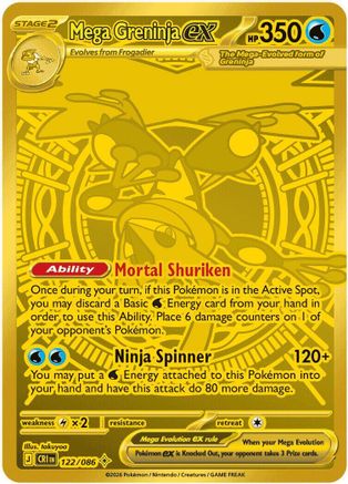 Mega Greninja ex - 122/086 Holofoil [ME04 Chaos Rising] Pokemon Single Pokémon