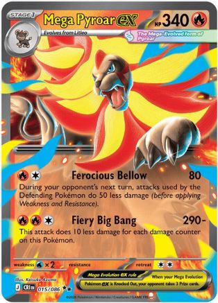 Mega Pyroar ex - 015/086 Holofoil [ME04 Chaos Rising] Pokemon Single Pokémon