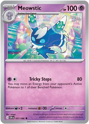 Meowstic (37) Reverse Holofoil [ME04 Chaos Rising] Pokemon Single Pokémon