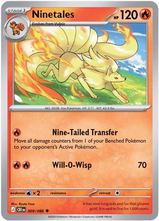 Ninetales (9) Reverse Holofoil [ME04 Chaos Rising] Pokemon Single Pokémon