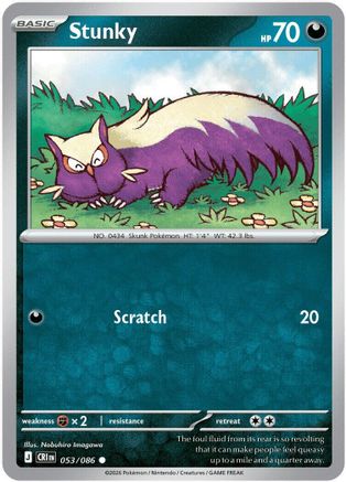 Stunky (53) Reverse Holofoil [ME04 Chaos Rising] Pokemon Single Pokémon