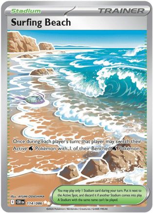 Surfing Beach (114) Holofoil [ME04 Chaos Rising] Pokemon Single Pokémon