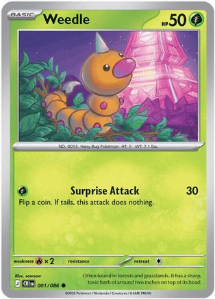 Weedle (1) Reverse Holofoil [ME04 Chaos Rising] Pokemon Single Pokémon