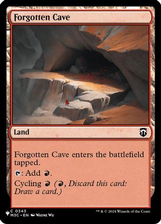 Forgotten Cave (M3C) (LIST-343) [Mystery Booster] The List Reprints MTG Single Wizards of the Coast