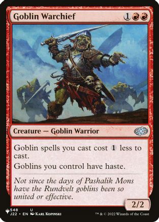 Goblin Warchief (J22) (LIST-548) [Mystery Booster] The List Reprints MTG Single Wizards of the Coast