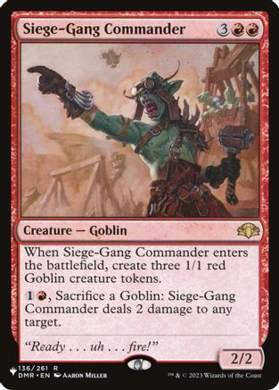 Siege-Gang Commander (LIST-136) [Mystery Booster] The List Reprints MTG Single Wizards of the Coast