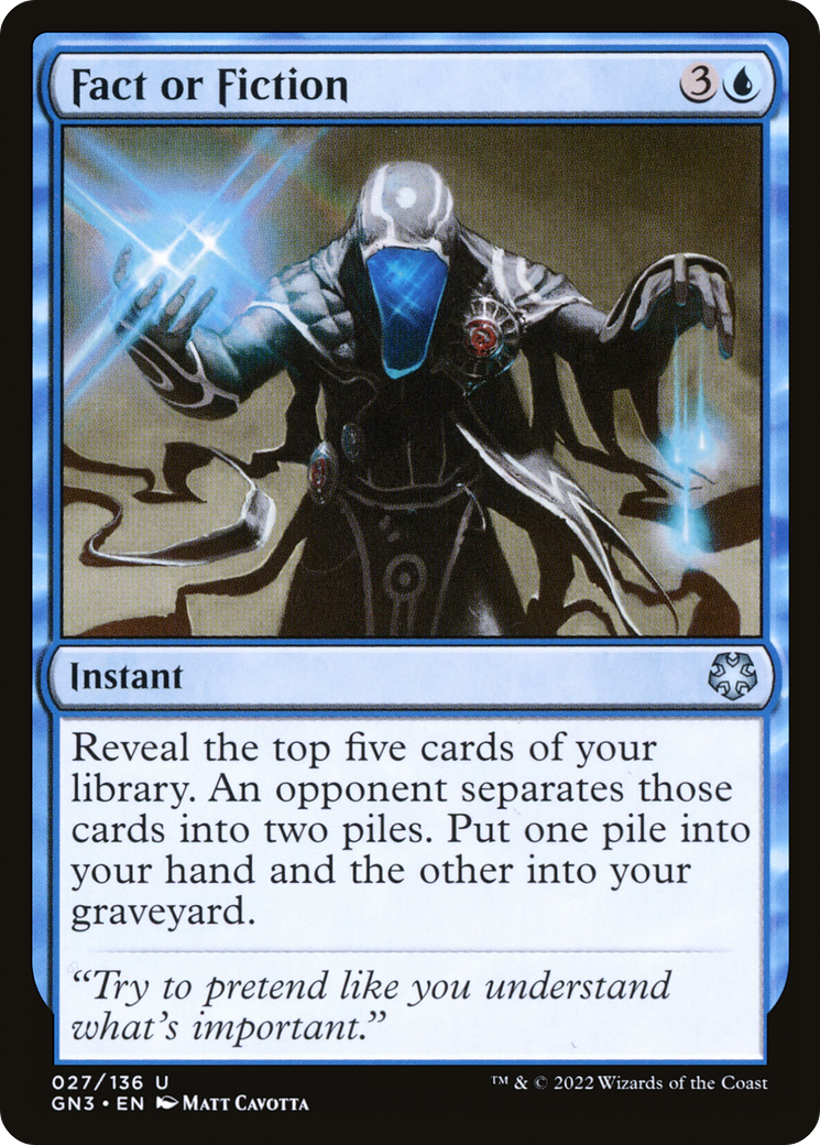 Fact or Fiction (GN3-027) [Misc] Game Night: Free-for-All MTG Single Wizards of the Coast