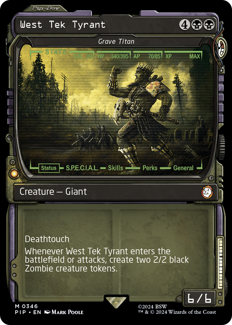 West Tek Tyrant - Grave Titan (PIP-346) [Fallout] (Showcase) MTG Single Wizards of the Coast