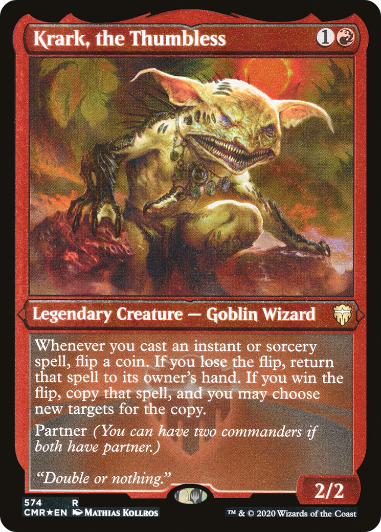 Krark, the Thumbless (Foil Etched) (CMR-574) [Commander Legends] Foil MTG Single Wizards of the Coast
