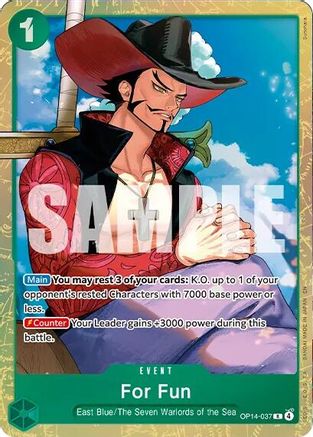 For Fun (Premium Card Collection -Best Selection Vol. 6-) (OP14-037) [One Piece Promotion Cards] Foil One Piece Single Bandai
