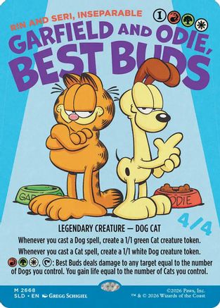 Garfield and Odie, Best Buds - Rin and Seri, Inseparable (SLD-2668) [Secret Lair] Drop Series Foil MTG Single Wizards of the Coast