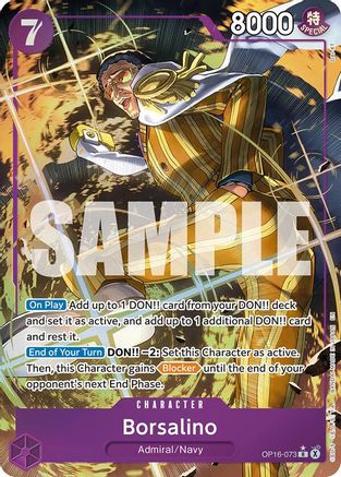 Borsalino (Alternate Art) (OP16-073) [The Time of Battle] Foil One Piece Single Bandai