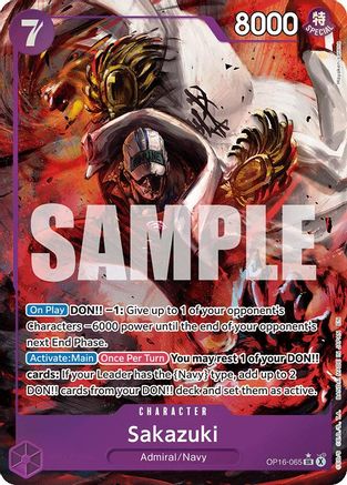 Sakazuki (Alternate Art) (OP16-065) [The Time of Battle] Foil One Piece Single Bandai
