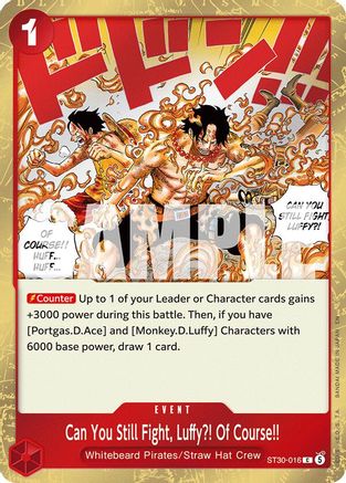 Can You Still Fight, Luffy?! Of Course!! (ST30-016) [Starter Deck EX: Luffy & Ace] One Piece Single Bandai