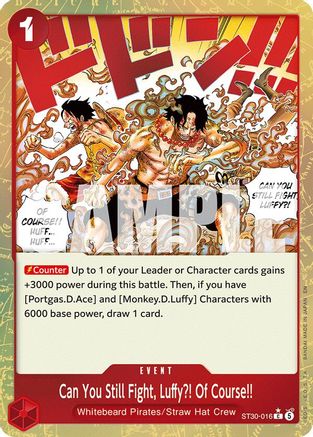 Can You Still Fight, Luffy?! Of Course!! (Parallel) (ST30-016) [Starter Deck EX: Luffy & Ace] Foil One Piece Single Bandai