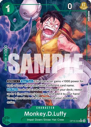 Monkey.D.Luffy (034) (Alternate Art) (OP16-034) [The Time of Battle] Foil One Piece Single Bandai