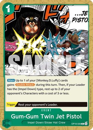 Gum-Gum Twin Jet Pistol (OP16-039) [The Time of Battle] One Piece Single Bandai