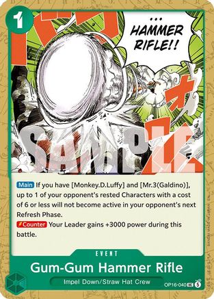 Gum-Gum Hammer Rifle (OP16-040) [The Time of Battle] One Piece Single Bandai