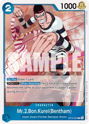 Mr.2.Bon.Kurei(Bentham) (055) (OP16-055) [The Time of Battle] Foil One Piece Single Bandai