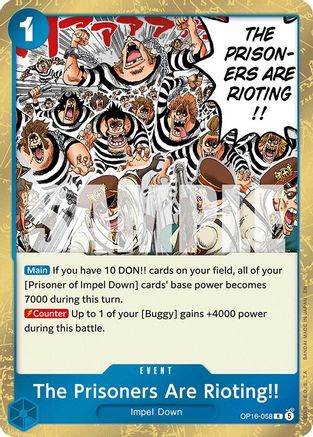 The Prisoners Are Rioting!! (OP16-058) [The Time of Battle] Foil One Piece Single Bandai