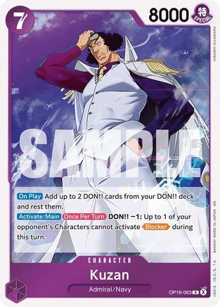 Kuzan (OP16-063) [The Time of Battle] Foil One Piece Single Bandai