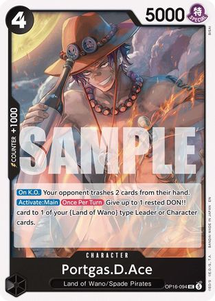 Portgas.D.Ace (094) (OP16-094) [The Time of Battle] One Piece Single Bandai