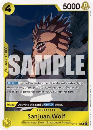 Sanjuan.Wolf (OP16-106) [The Time of Battle] Foil One Piece Single Bandai