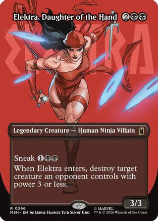 Elektra, Daughter of the Hand (366) (MSH-366) [Marvel Super Heroes] Foil MTG Single Wizards of the Coast