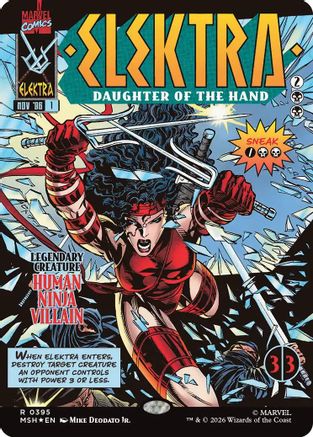 Elektra, Daughter of the Hand (395) (MSH-395) [Marvel Super Heroes] Foil MTG Single Wizards of the Coast