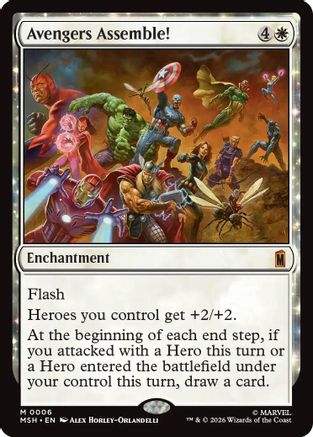 Avengers Assemble! (MSH-006) [Marvel Super Heroes] Foil MTG Single Wizards of the Coast