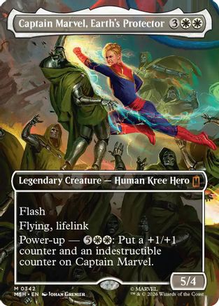Captain Marvel, Earth's Protector (0342) (MSH-342) [Marvel Super Heroes] Foil MTG Single Wizards of the Coast