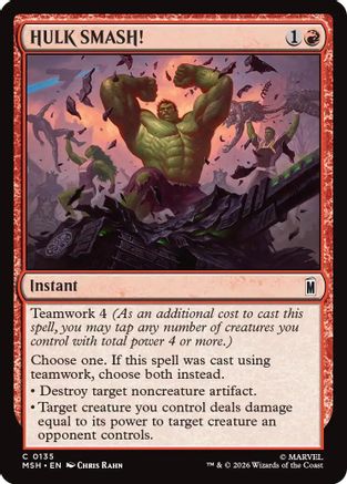 HULK SMASH! (MSH-135) [Marvel Super Heroes] Foil MTG Single Wizards of the Coast