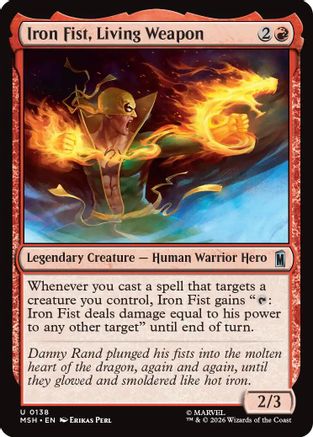 Iron Fist, Living Weapon (MSH-138) [Marvel Super Heroes] MTG Single Wizards of the Coast