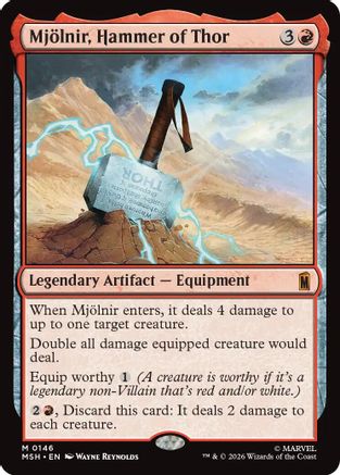 Mjolnir, Hammer of Thor (MSH-146) [Marvel Super Heroes] Foil MTG Single Wizards of the Coast