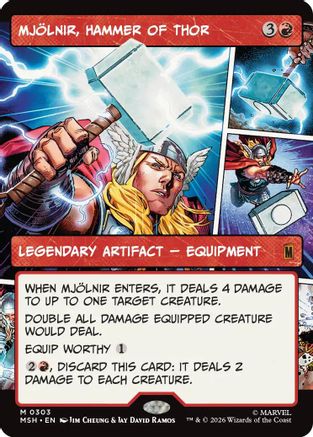 Mjolnir, Hammer of Thor (0303) (MSH-303) [Marvel Super Heroes] Foil MTG Single Wizards of the Coast
