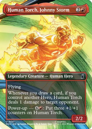 Human Torch, Johnny Storm (MSH-321) [Marvel Super Heroes] Foil MTG Single Wizards of the Coast