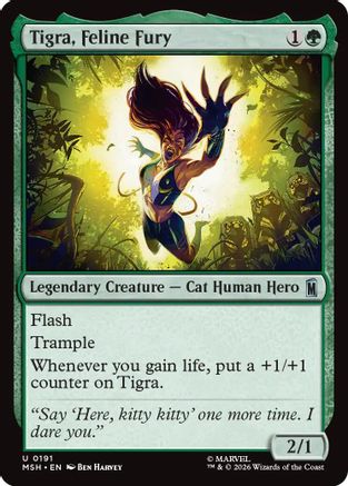 Tigra, Feline Fury (MSH-191) [Marvel Super Heroes] Foil MTG Single Wizards of the Coast